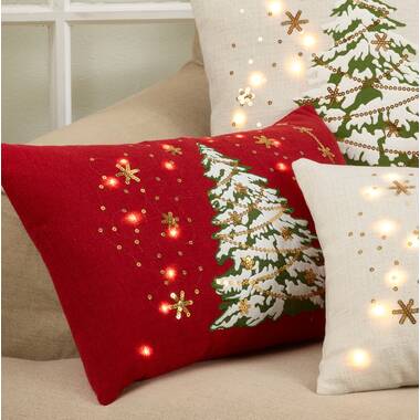 Led lighted hotsell christmas pillows